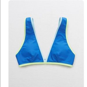 Aerie Wide Strap Plunge Bikini Top Size Large